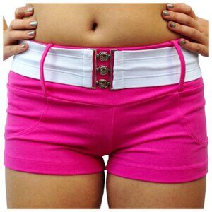 Lino Fushia Shorts with Belt Loops and Back Pockets Size M/L & XS/SM